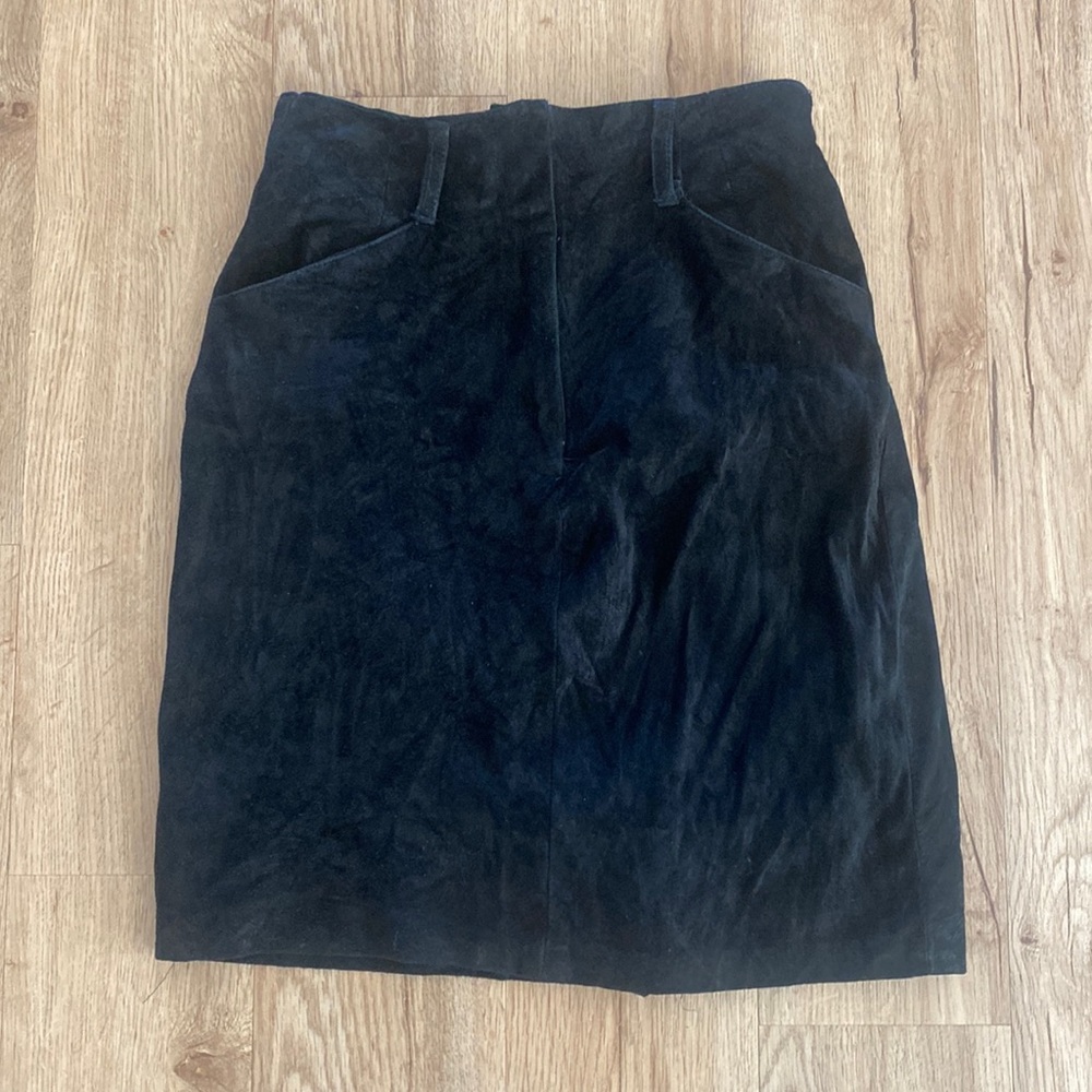 Vintage black Western leather skirt